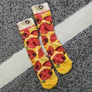 Pizza print socks,  NWOT